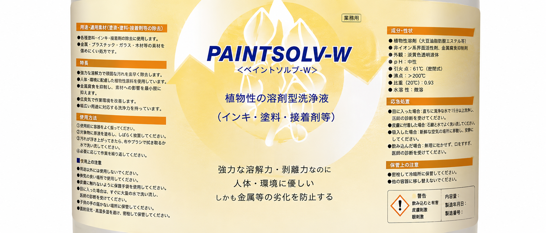 有機溶剤代替として注目される「ペイントソルブW」